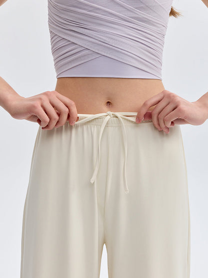 ソフトタッチ カジュアル 体型カバー スポーツウェア ワイドパンツ