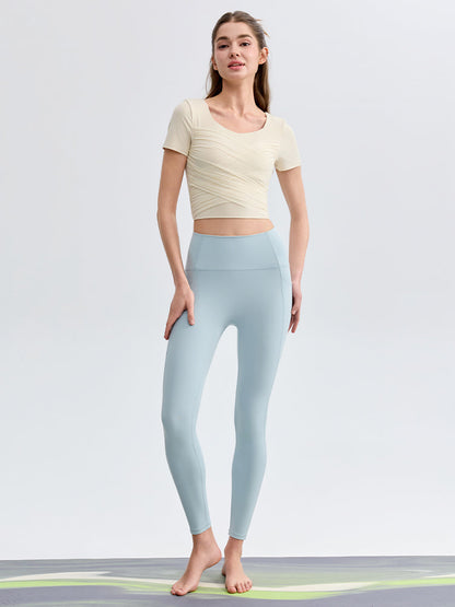 N66LYCRA®素材 美尻 マルチポケット付き 9分丈 レギンス
