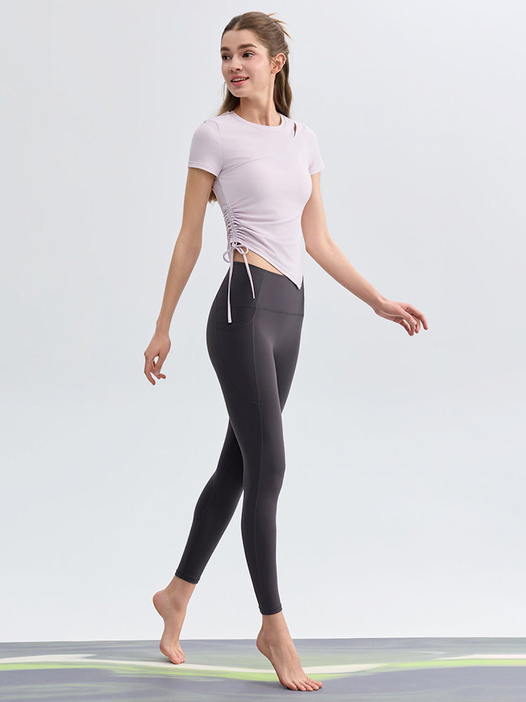N66LYCRA®素材 美尻 マルチポケット付き 9分丈 レギンス