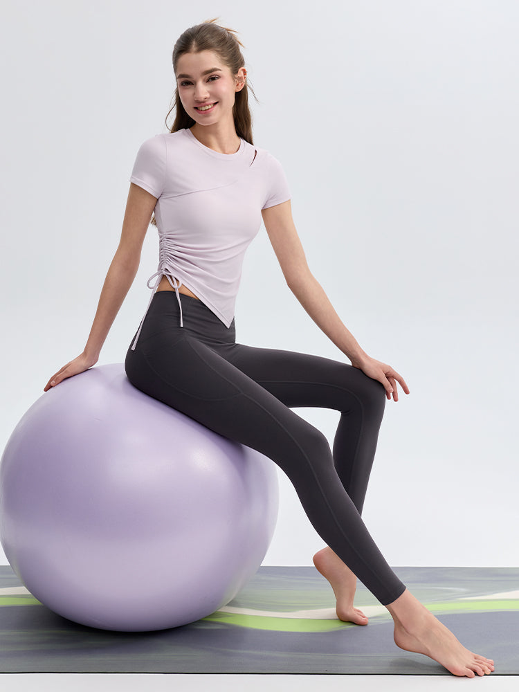 N66LYCRA®素材 美尻 マルチポケット付き 9分丈 レギンス