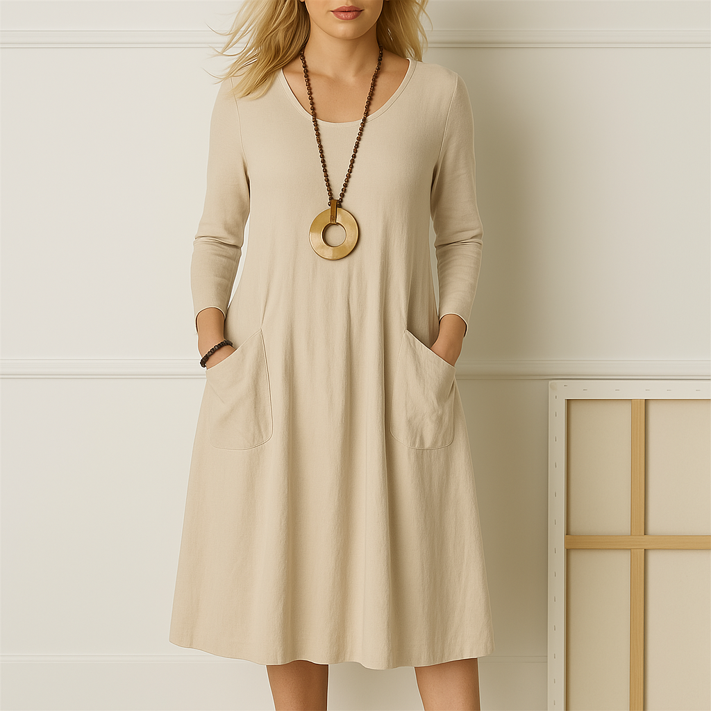 Sophie Manches Longues - Robe Élégante avec Couverture Raffinée du Ventre