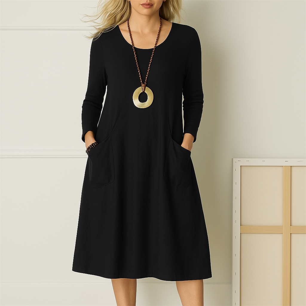 Sophie Manches Longues - Robe Élégante avec Couverture Raffinée du Ventre